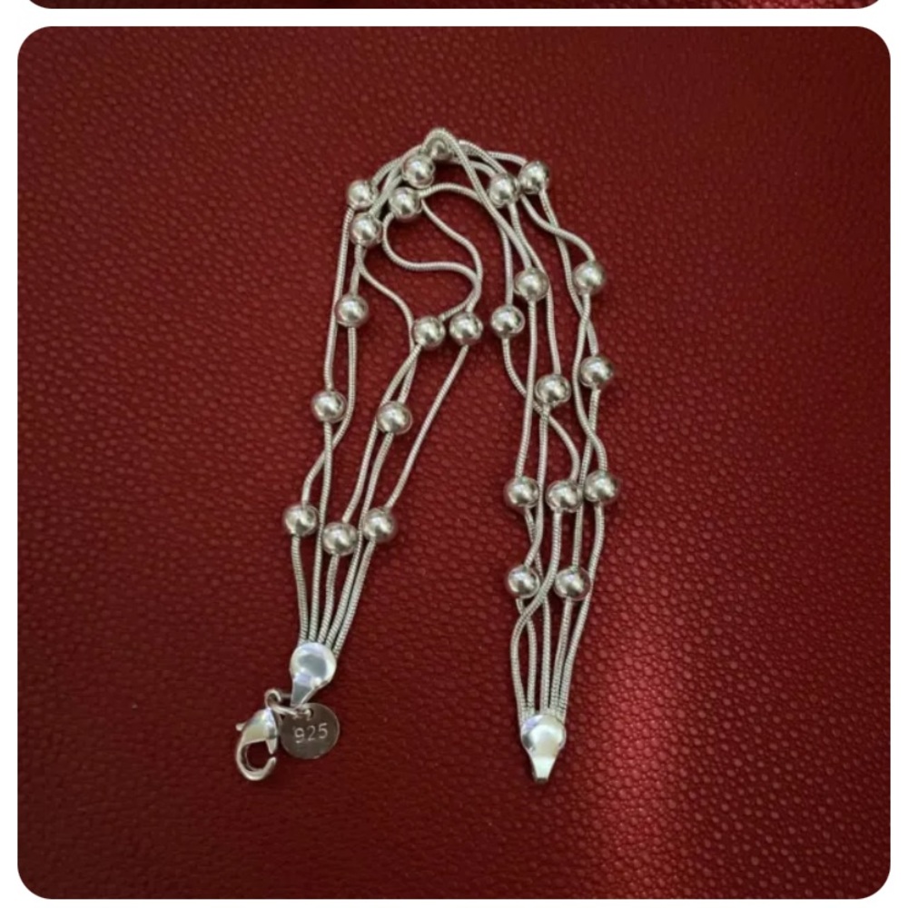 925 Sterling Silver 5 Strands of Beads bracelet